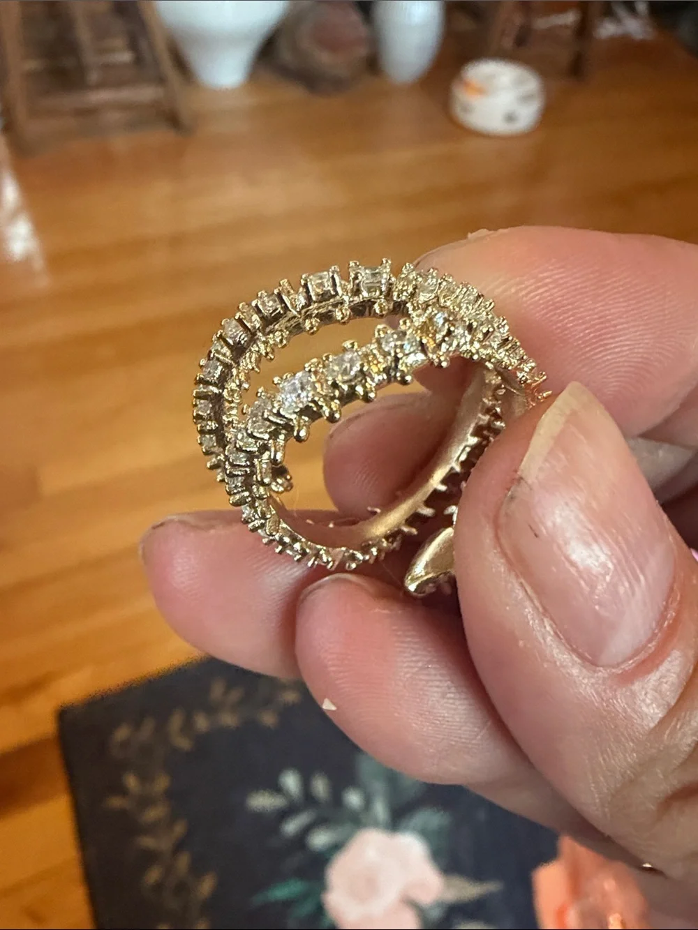 Kendra Scott Gold Pave Ring Size 8